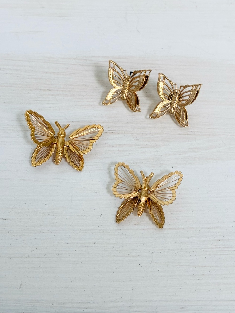 Monet Vintage Gold Butterfly Brooch and Necklace Pendant